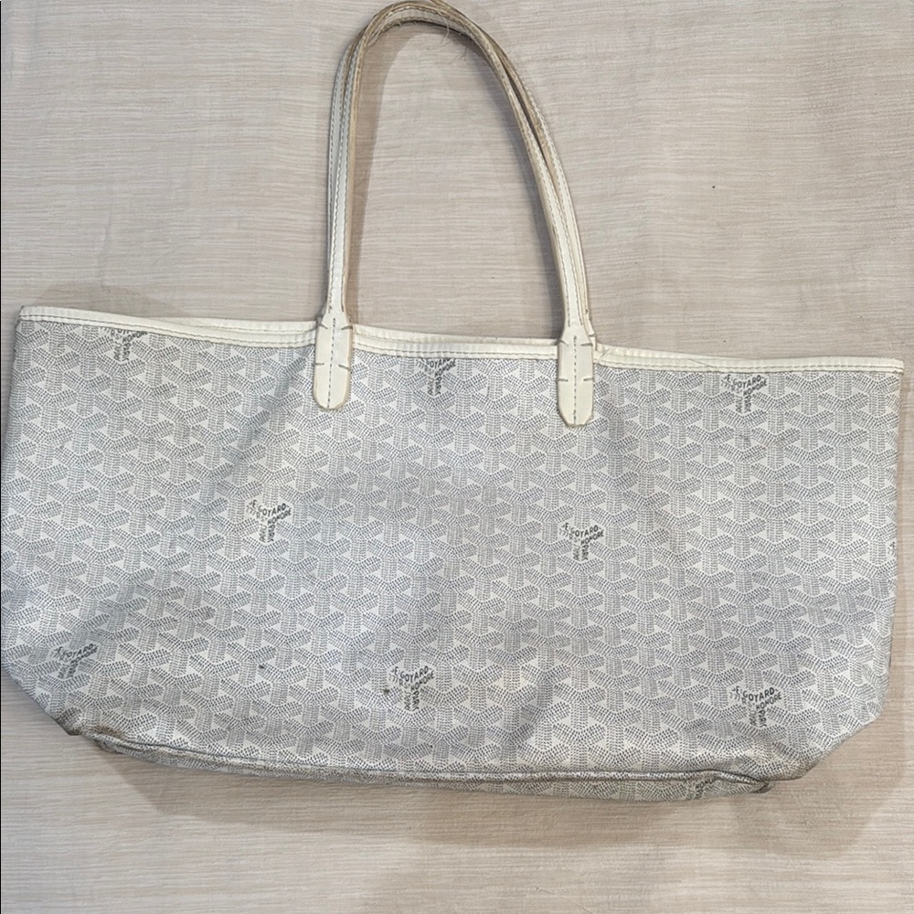 Goyard style St. Louis White Tote Bag